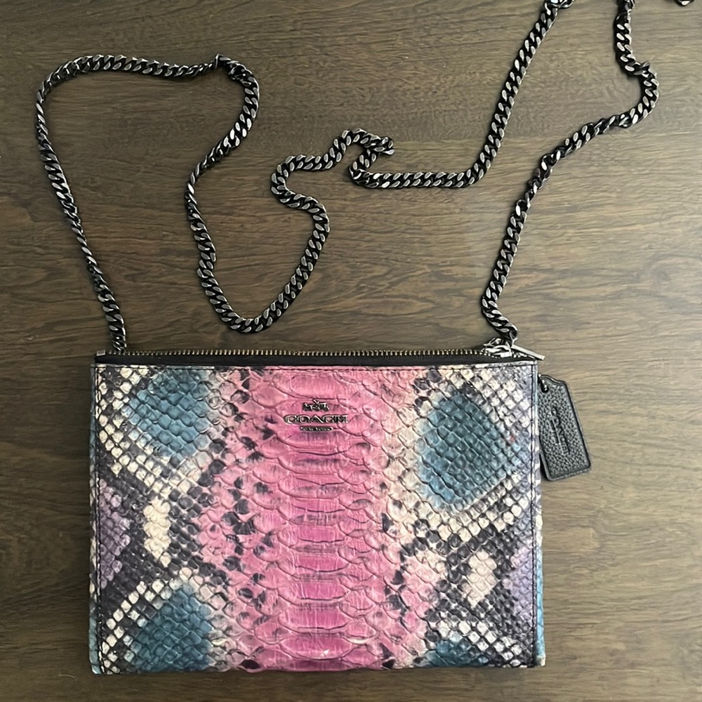 Coach cross body Snake print Multicolor purse